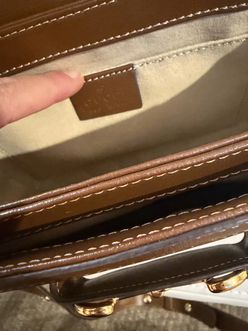 Brown GG Horsebit Canvas Shoulder Bag - Picture 6 of 6